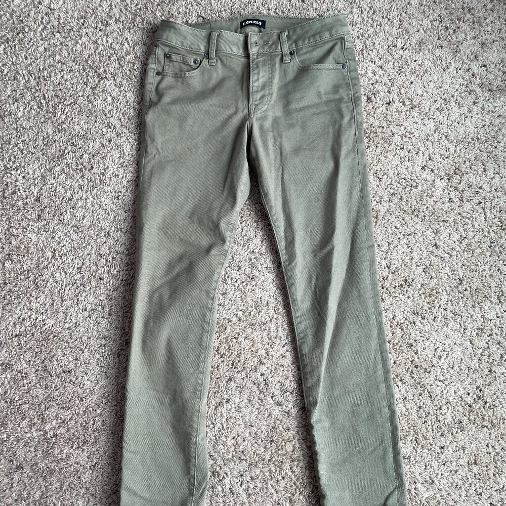 Express Slim Olive Hyper Stretch Jeans 28x30
